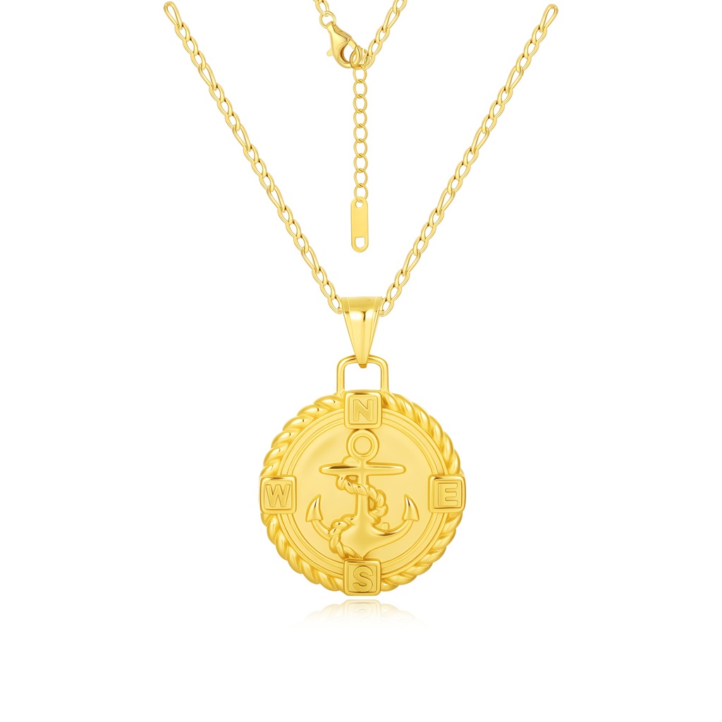 Nautical Compass Anchor Pendant Necklace for Adventurous Spirit Wearers