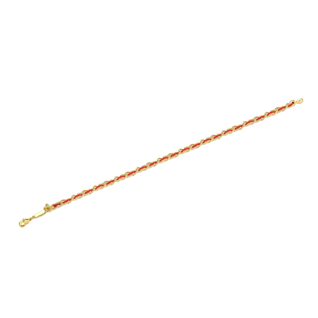 Twisted Red and Gold Rope Chain Bracelet for Festive Style