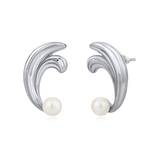 [BJ01E0328] Elegant Ribbon Twist Drop Earrings with Cubic Zirconia