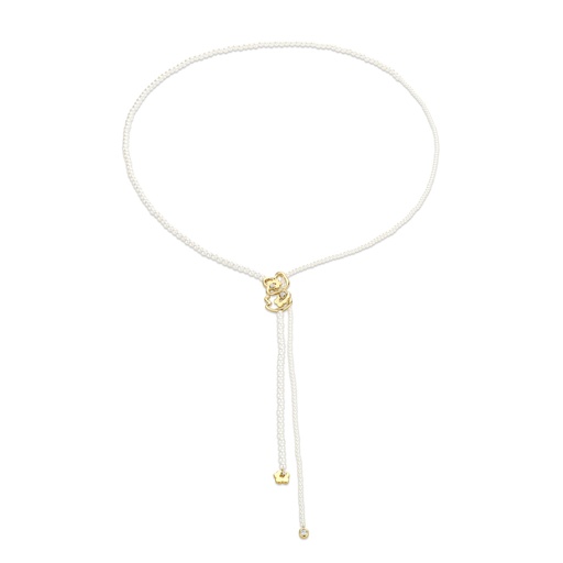 [BJ01N0232-1] Gold Bear Adjustable Braided Brass Necklace for Women and Girls