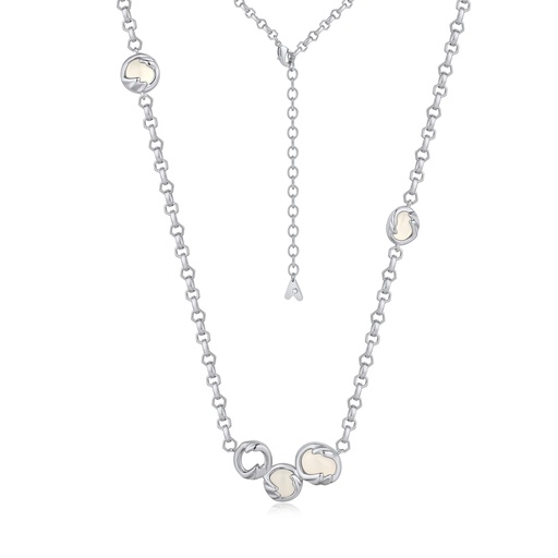 [BJ01N0272] Contemporary Multi-Pendant Necklace with Flame Silhouette Details