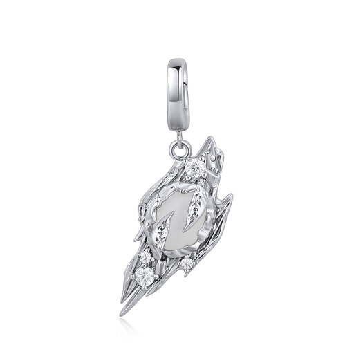 [BJ01P0024] Nature-Themed Abstract Charm with Crystals and Leaf Details