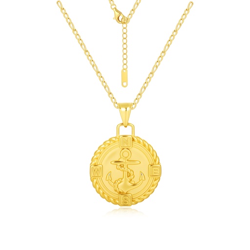 Nautical Compass Anchor Pendant Necklace for Adventurous Spirit Wearers