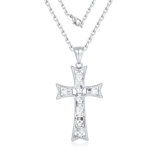Gothic Skull Cross Stainless Steel Pendant for Bold Fashion