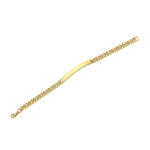 [DJ01B0044] Gold-Plated Stainless Steel Chain Bracelet with Bar Detail