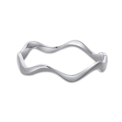 [DJ01B0079] Sleek Wavy Stainless Steel Bangle Bracelet