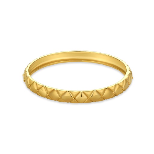 [DJ01B0086] Elegant Gold-Plated Stainless Steel Textured Bangle Bracelet