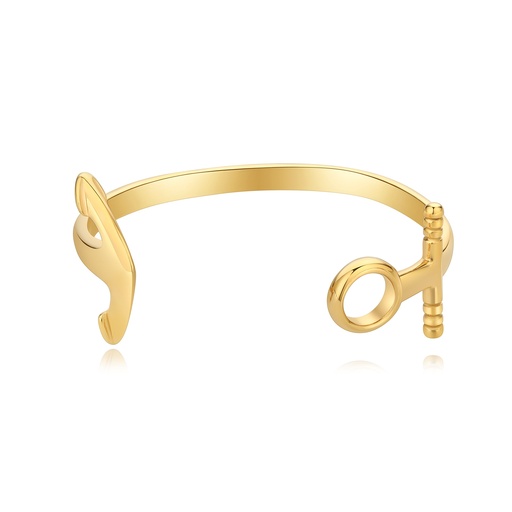 [DJ01B0099-1] Minimalist Key and Lock Design Gold Plated Stainless Bracelet