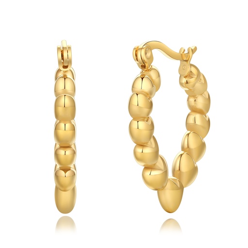 [DJ01E0052] Chunky Gold Stainless Steel Oval Hoop Earrings for Women