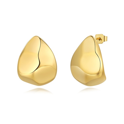 [DJ01E0129] Modern Abstract Teardrop Earrings in Gold Plated Stainless Steel