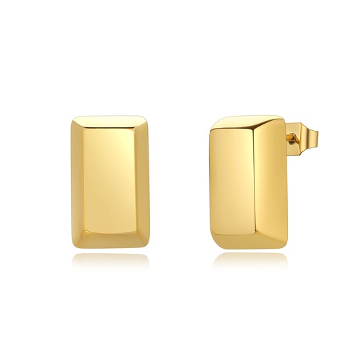 [DJ01E0133] Minimalist Rectangular Gold Stainless Steel Stud Earrings for Women