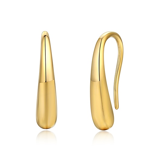 [DJ01E0141] Gold-Plated Stainless Steel Teardrop Hook Minimalist Drop Earrings