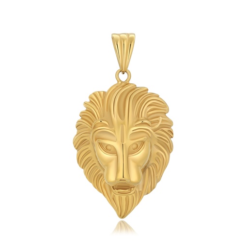 [DJ01P0026-2] Gold Stainless Steel Lion Pendant Fierce Bold Men’s Jewelry