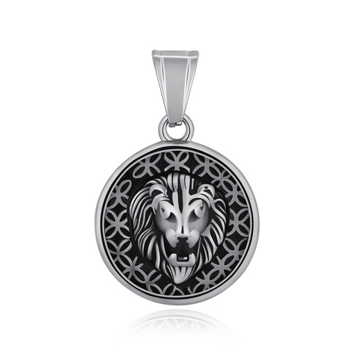 [DJ01P0036] Stainless Steel Lion Head Pendant Majestic 3D Animal Design