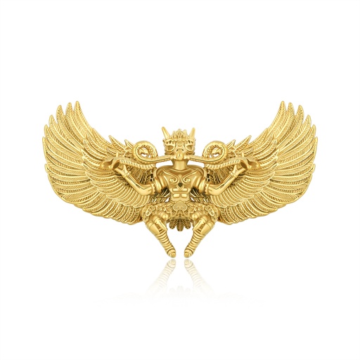 [DJ01P0045] Gold Stainless Steel Winged Aztec Warrior Pendant Bold Tribal Jewelry