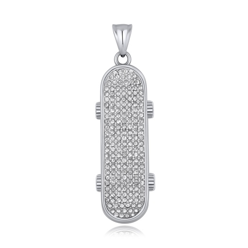 [DJ01P0096] Iced Out Skateboard Pendant Stainless Steel Hip Hop Jewelry