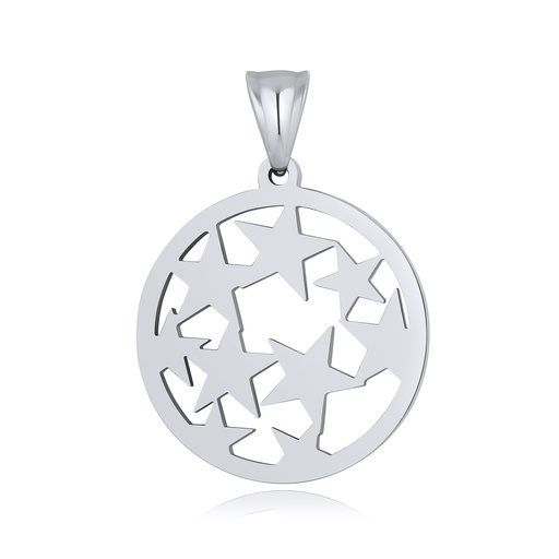 [DJ01P0117] Stainless Steel Pendant with Geometric Star Cutout Pattern