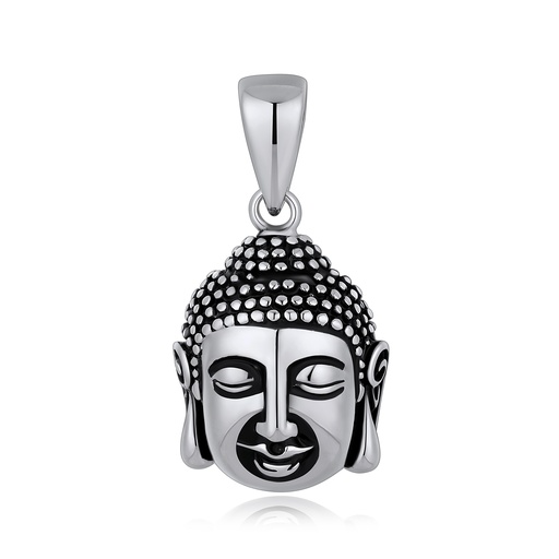 [DJ01P0119] Stainless Steel Buddha Pendant with Intricate Facial Detailing