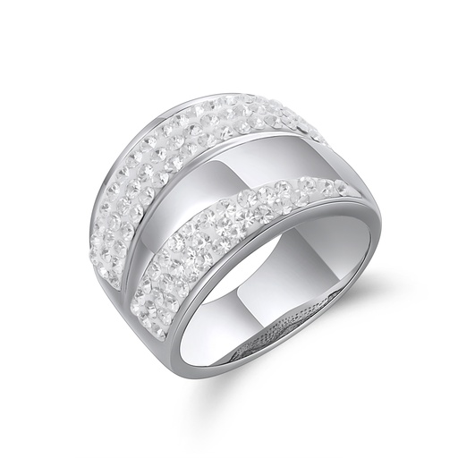 [DJ01R0032] Triple Row Crystal Band Ring