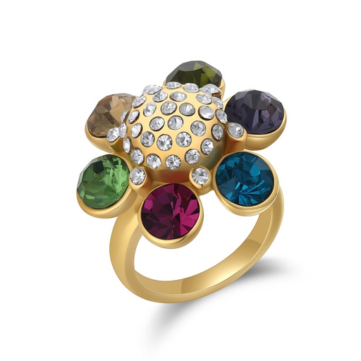 [DJ01R0033] Colorful Flower Gem Ring