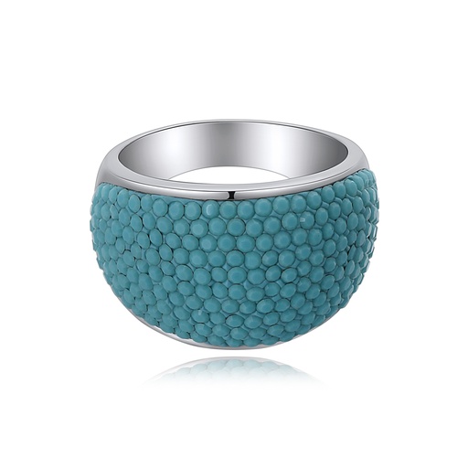 [DJ01R0034] Bold Turquoise Textured Dome Ring