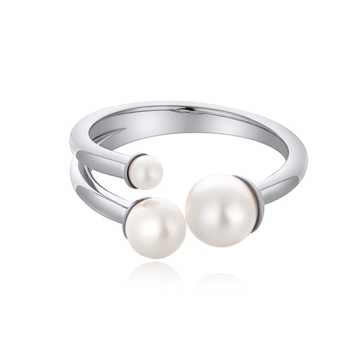[DJ01R0035-3] Modern Silver Pearl Open Ring