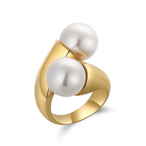 [DJ01R0041] Pearl Gold Bold Ring