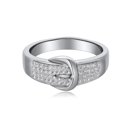 [DJ01R0055] Sparkling Buckle-Inspired Stainless Steel Ring