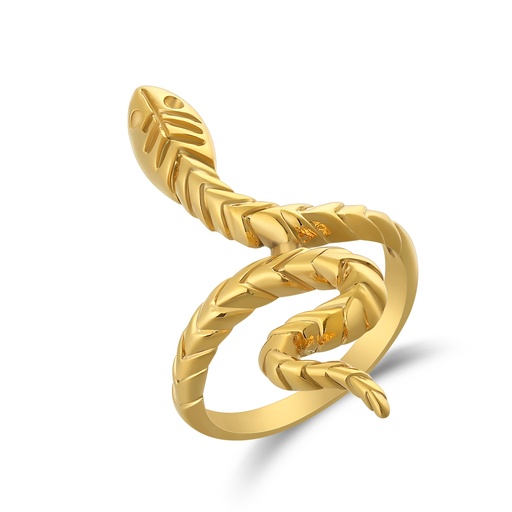 [DJ01R0058] Gold-Tone Stainless Steel Snake Wrap Ring