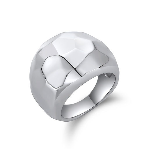 [DJ01R0089] Faceted Dome Bold Stainless Steel Ring for Men and Women