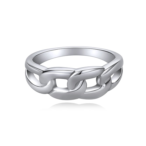 [DJ01R0090] Polished Chain Link Stainless Steel Ring