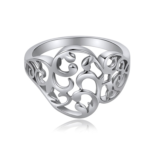 [DJ01R0092] Romantic Hollow Heart Pattern Stainless Steel Ring