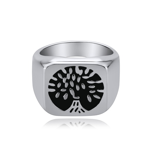 [DJ01R0098] Stainless Steel Tree of Life Signet Ring