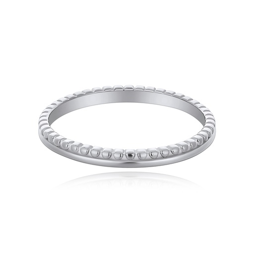 [DJ01R0823-1] Silver Beaded Edge Thin Stainless Steel Band