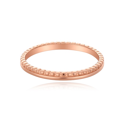 [DJ01R0823-3] Rose Gold Beaded Stainless Steel Slim Band