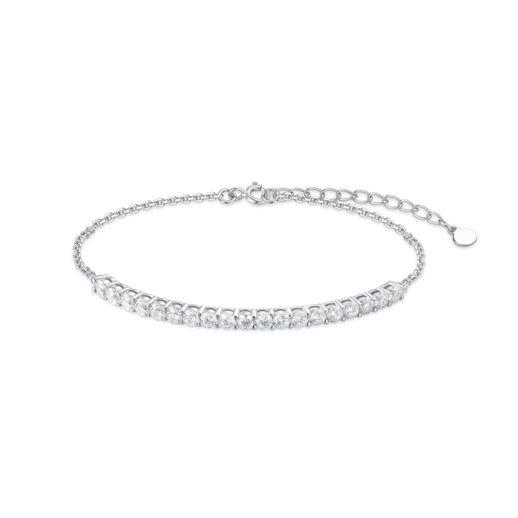 Elegant Stainless Steel Bracelet with Sparkling Cubic Zirconia Accents