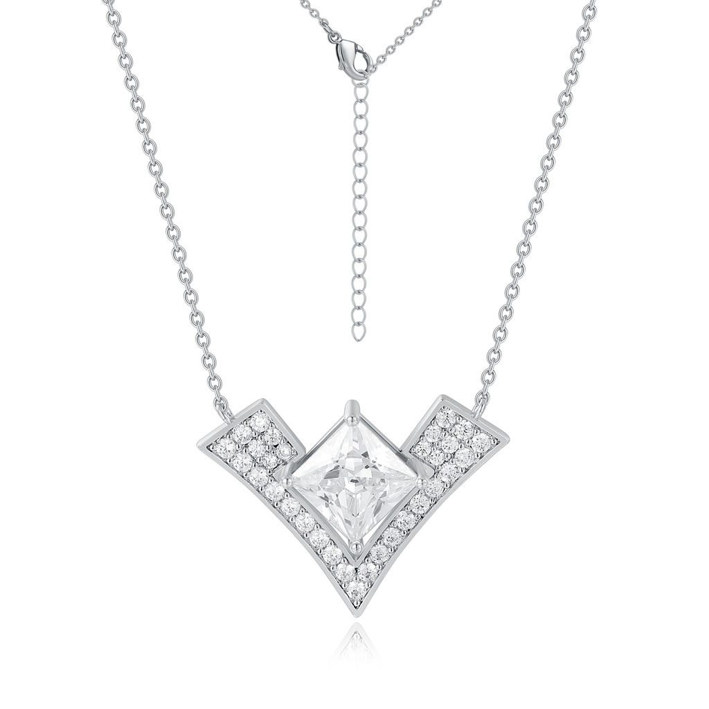 Elegant V-shaped Necklace with Sparkling Crystal Centerpiece for Sophisticated Look.