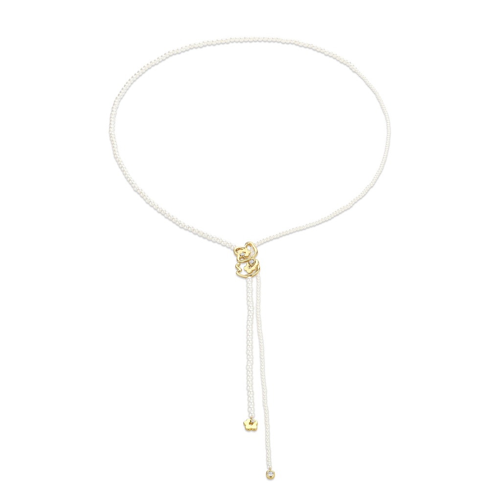 Gold Bear Adjustable Braided Brass Necklace for Women and Girls