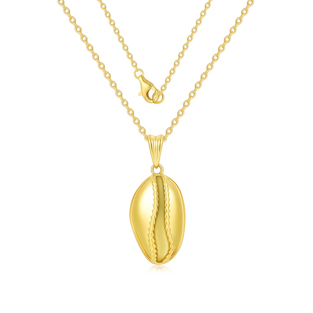 Gold Plated Cowrie Shell Stainless Steel Necklace for Coastal Chic Looks
