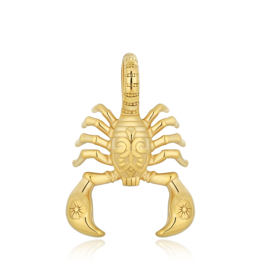 Gold Stainless Steel Scorpion Pendant Bold Zodiac Statement Jewelry