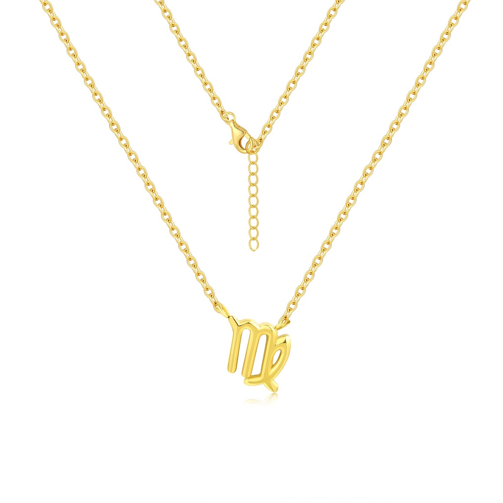 Gold Virgo Zodiac Pendant Necklace – Elegant Astrology Jewelry Gift