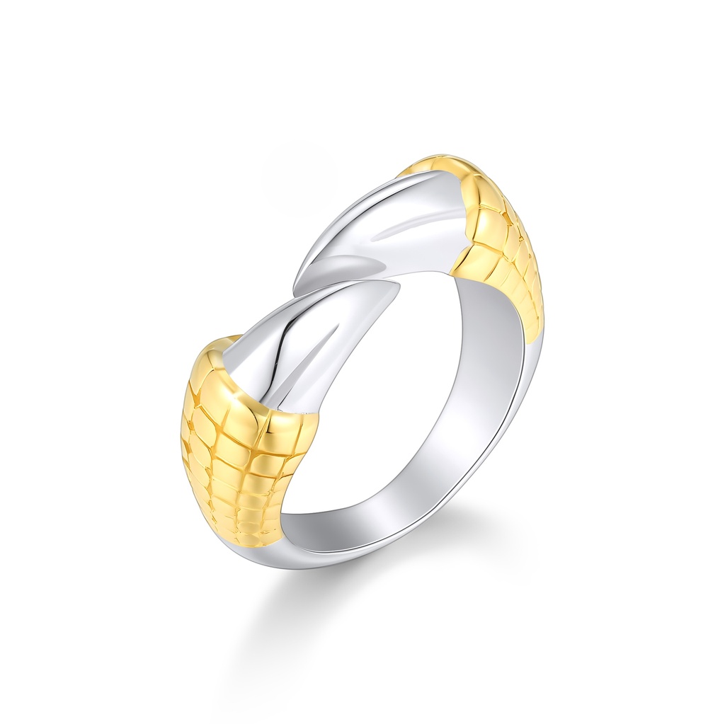 Gold and Silver Dragon Claw Stainless Steel Ring for Men