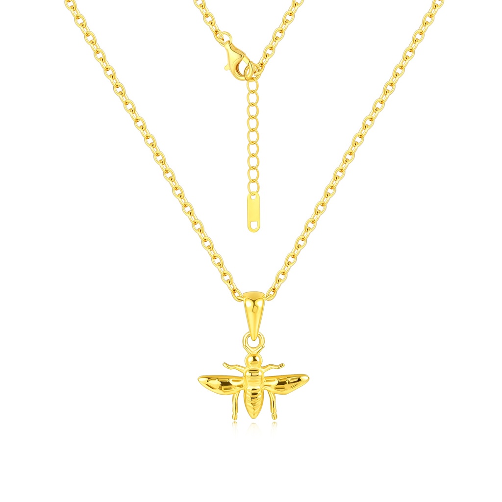 Gold-Plated Stainless Steel Bee Pendant Necklace for Nature Lovers