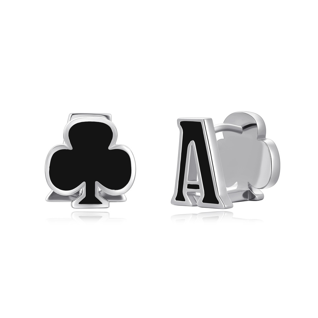 [PD02E0099] Ace of Clubs Playing Card Studs, Cool Statement Earrings Design