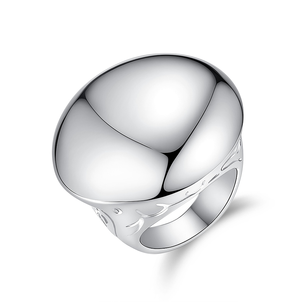 Bold Dome-Shaped Polished Stainless Steel Ring for Statement Style