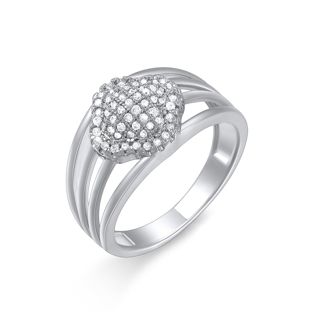 Heart-Shaped Cluster Design Ring with Elegant Diamond Shine