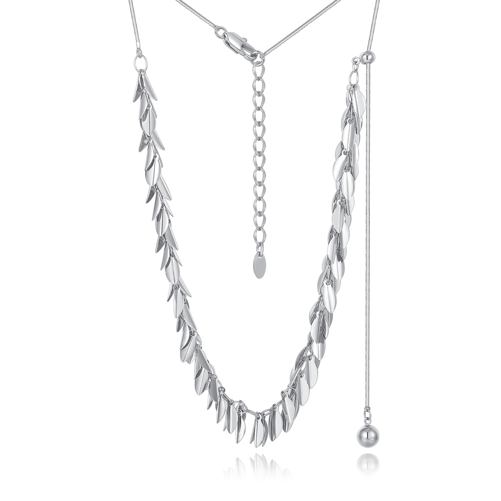 Layered Silver Chain Necklace with Modern Textured Circle Pendants