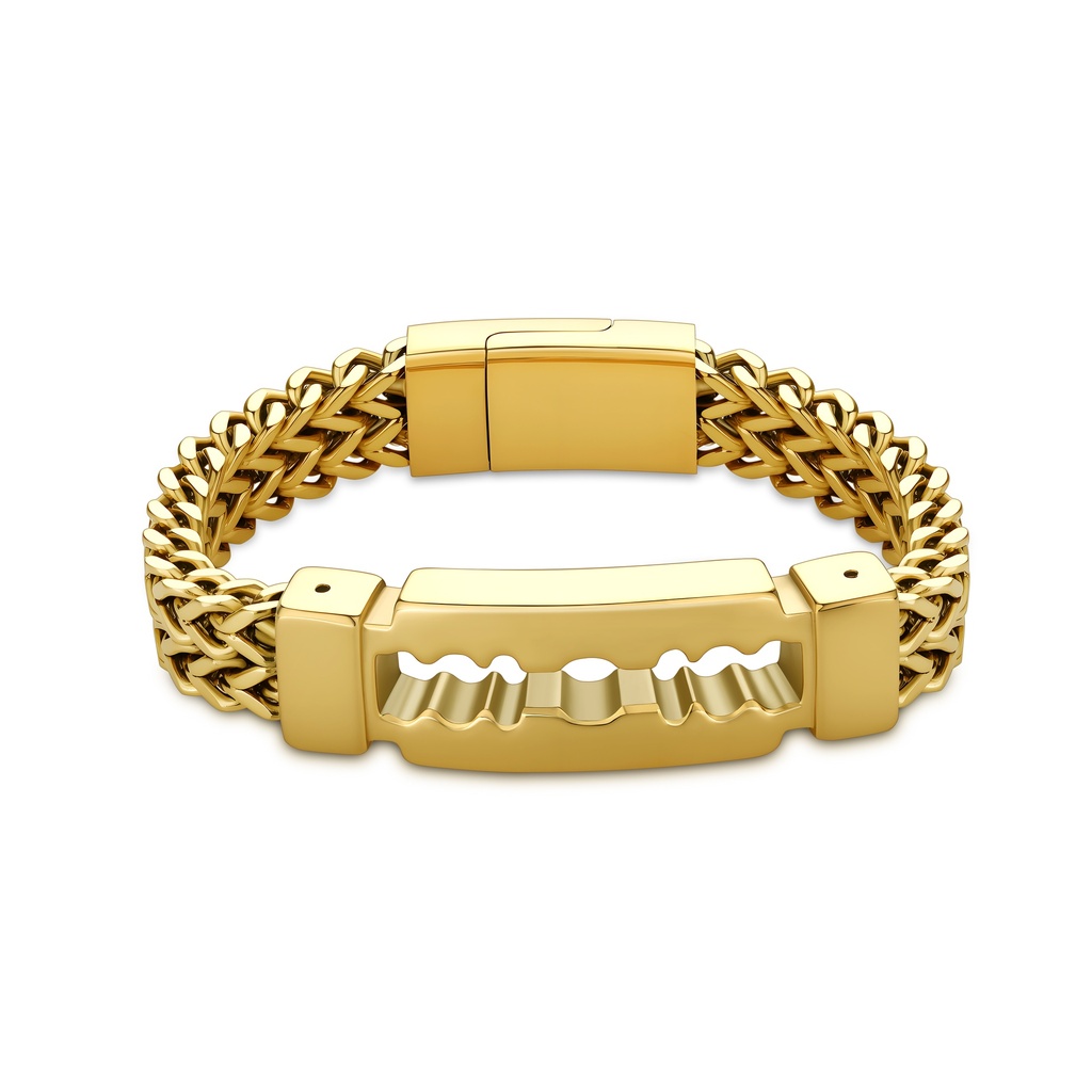 Men’s Razor Blade Bracelet with Bold Chain Link Design