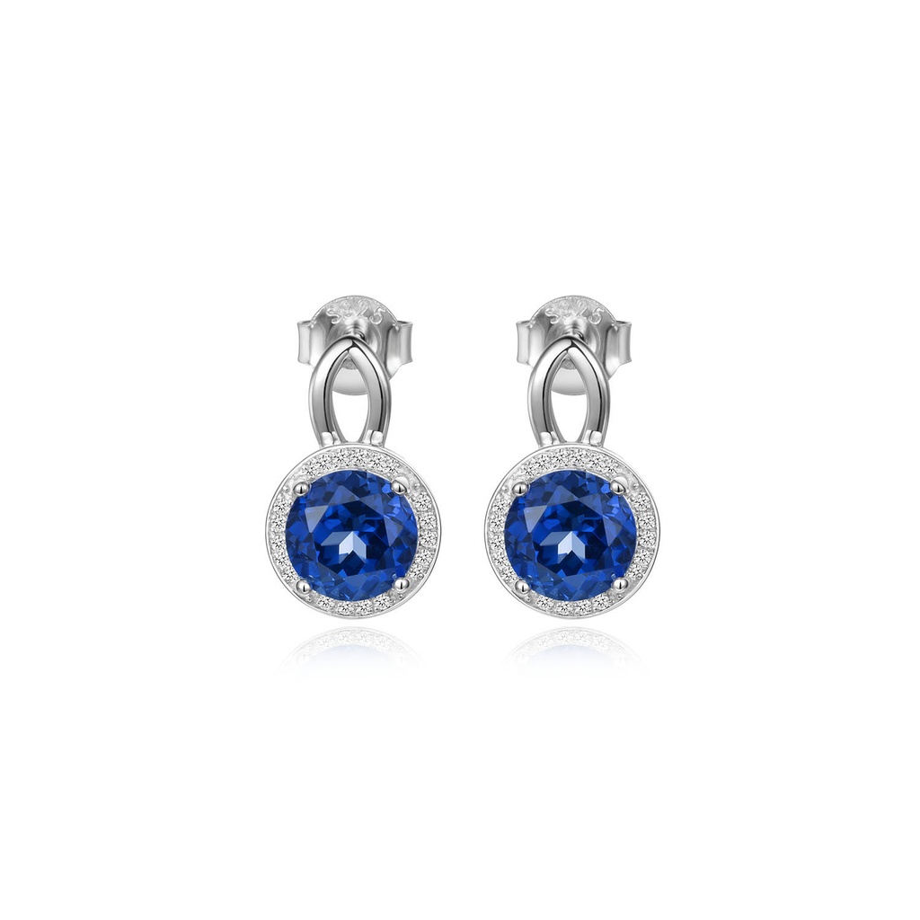 Midnight Blue Halo Drop Earrings