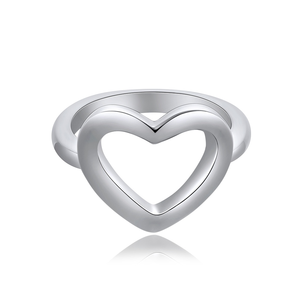 Minimal Hollow Heart Ring